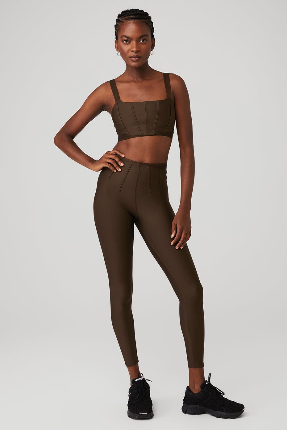 Airlift Corset Bra & Airlift High-Waist 7/8 Corset Legging Set - Espresso sold by Alo Yoga product image thumbnail 2