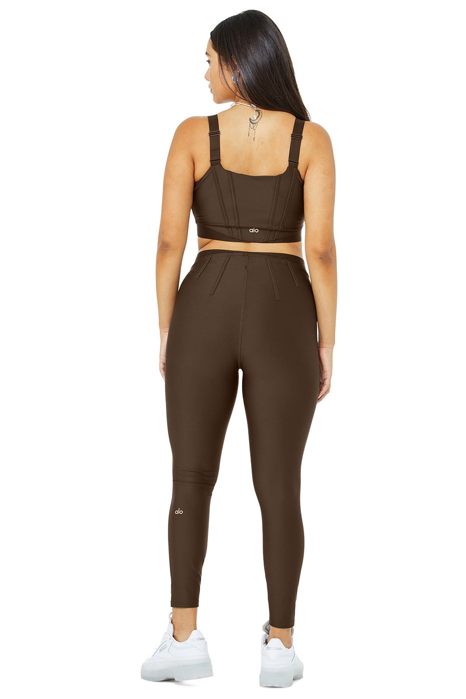 Airlift Corset Bra & Airlift High-Waist 7/8 Corset Legging Set - Espresso sold by Alo Yoga product image thumbnail 8