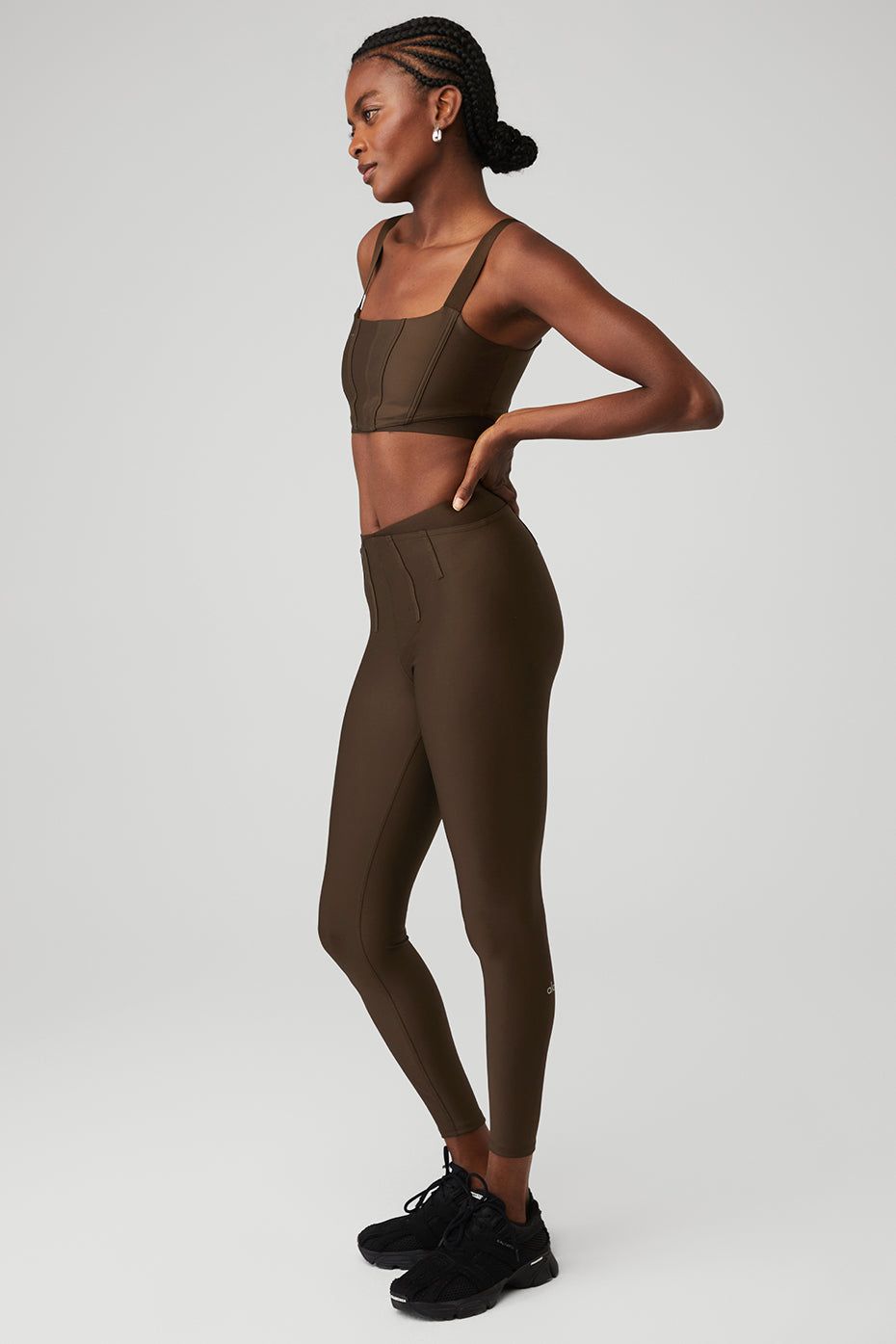 Airlift Corset Bra & Airlift High-Waist 7/8 Corset Legging Set - Espresso sold by Alo Yoga product image thumbnail 3