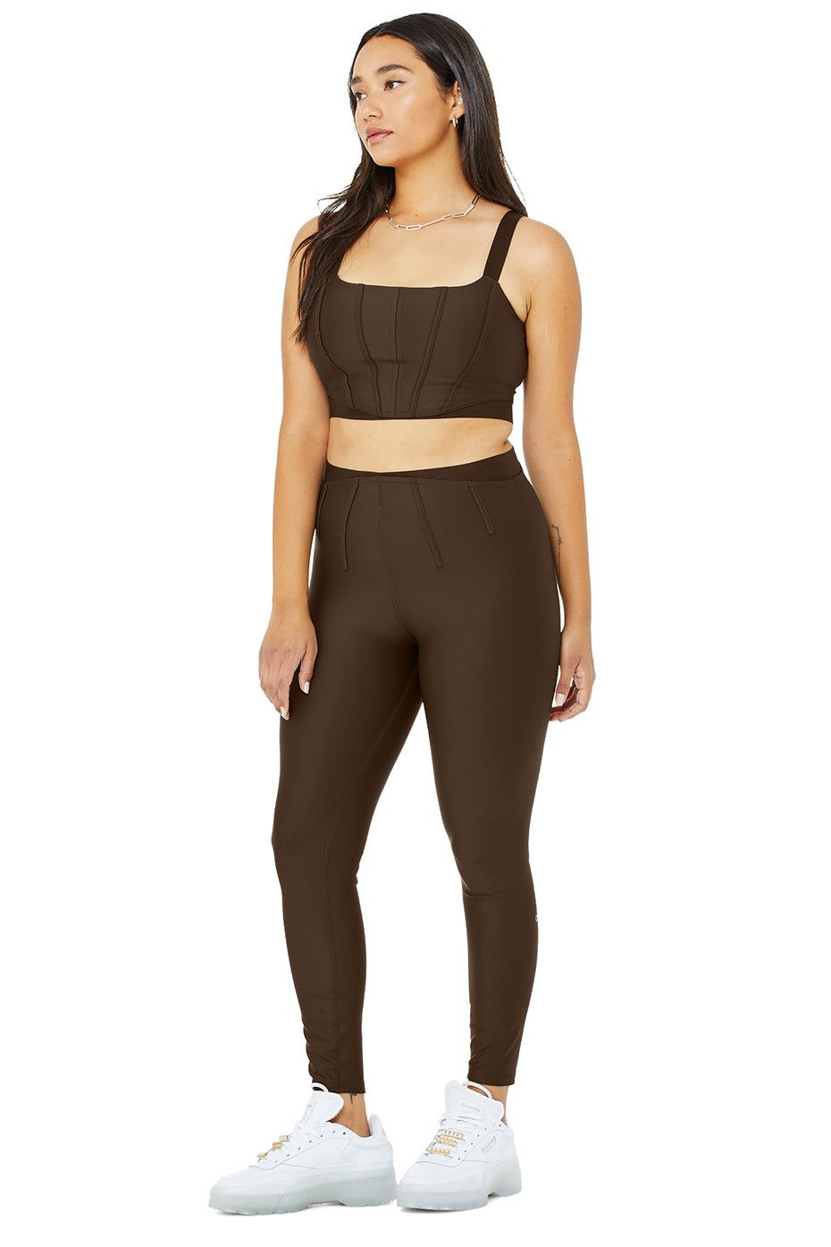 Airlift Corset Bra & Airlift High-Waist 7/8 Corset Legging Set - Espresso sold by Alo Yoga product image thumbnail 7