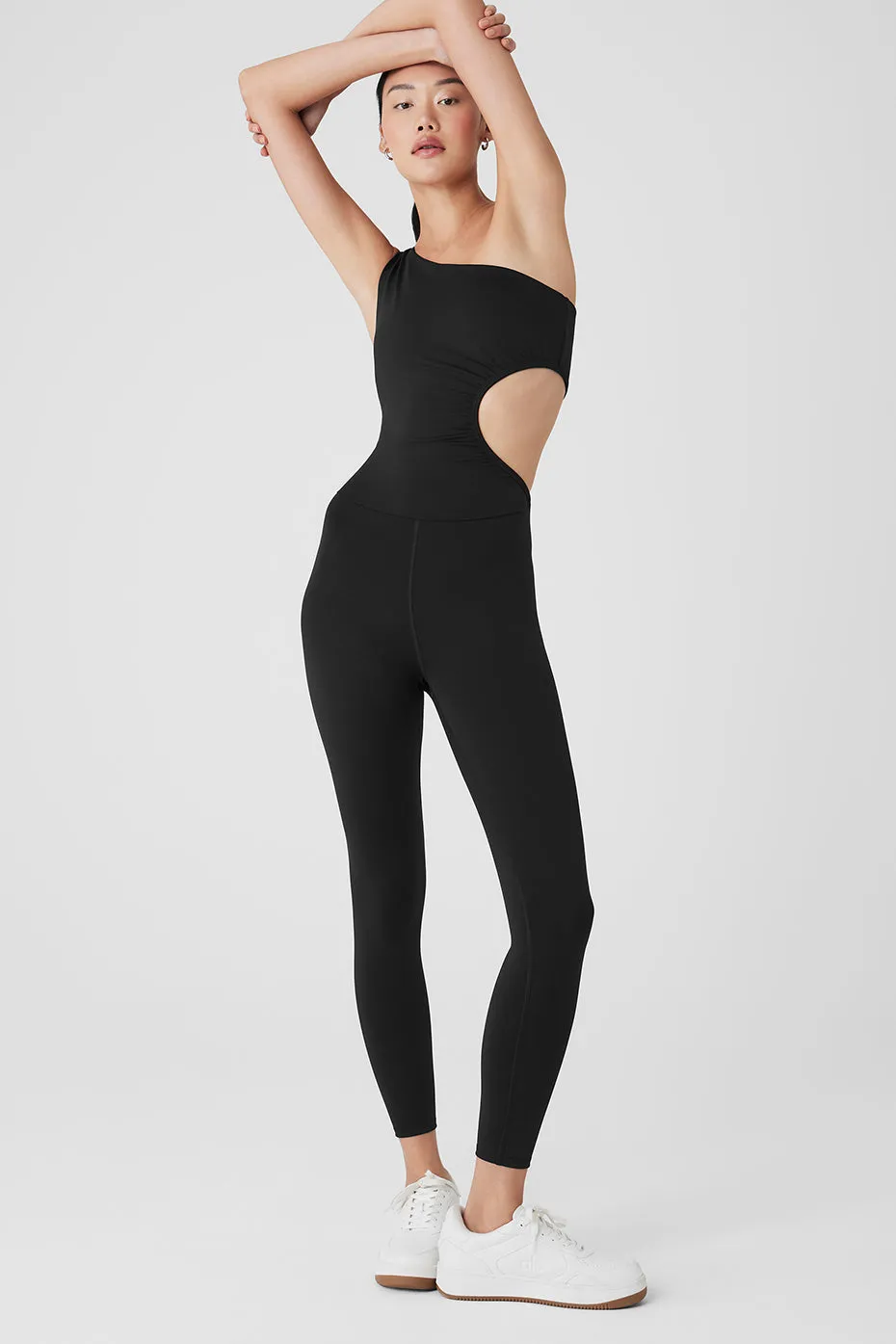 Airlift 7/8 Decadent Bodysuit - Black sold by Alo Yoga