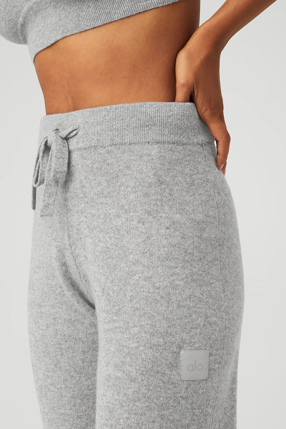 Cashmere High-Waist Jet Set Wide Leg Pant - Dove Grey Heather sold by Alo Yoga product image thumbnail 4