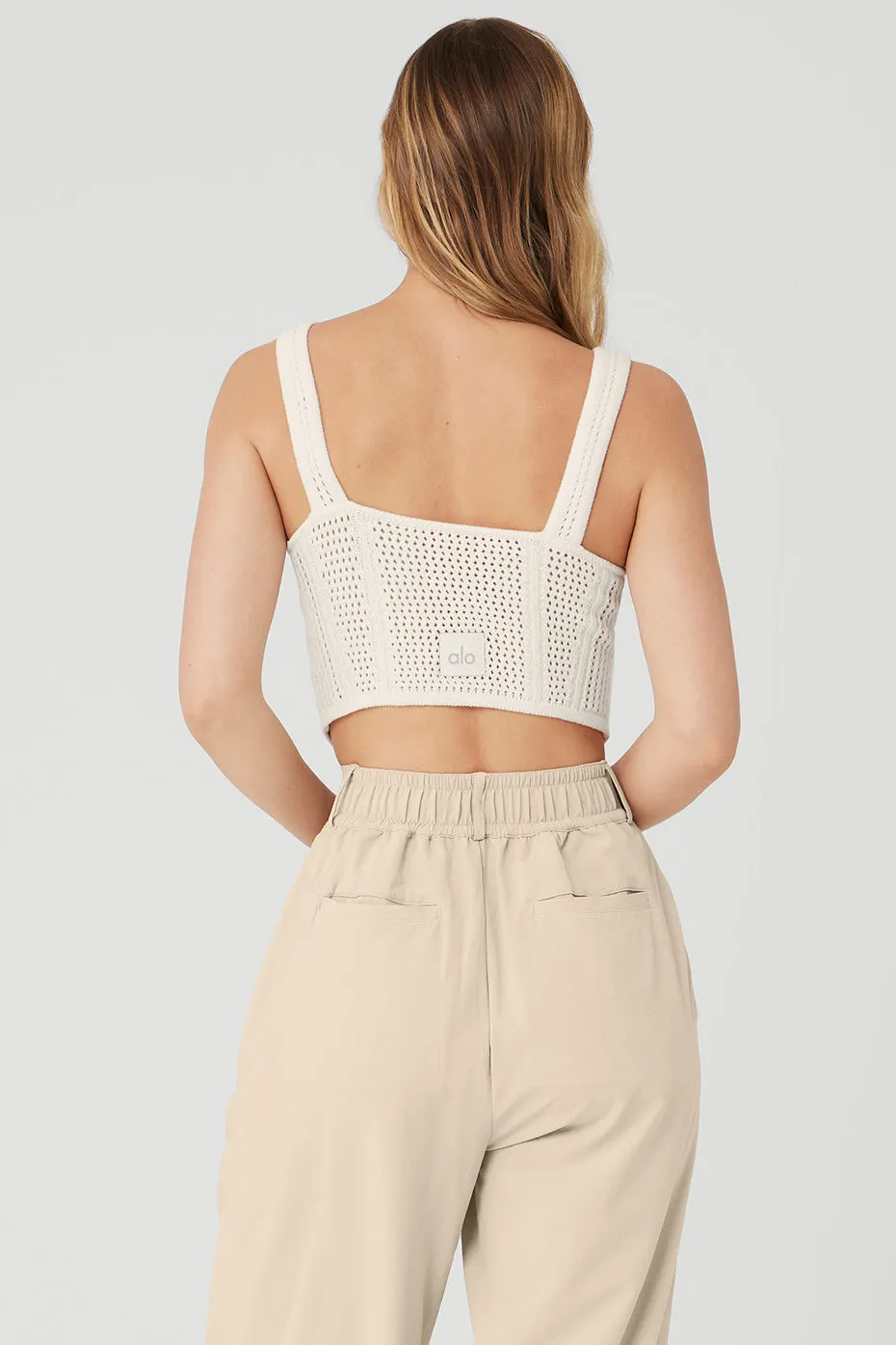 Open-Knit Chase The Sun Corset Tank - Ivory sold by Alo Yoga product image thumbnail 2