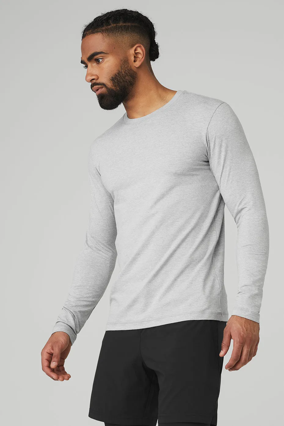 Conquer Reform Crewneck Long Sleeve - Athletic Heather Grey sold by Alo Yoga product image thumbnail 3