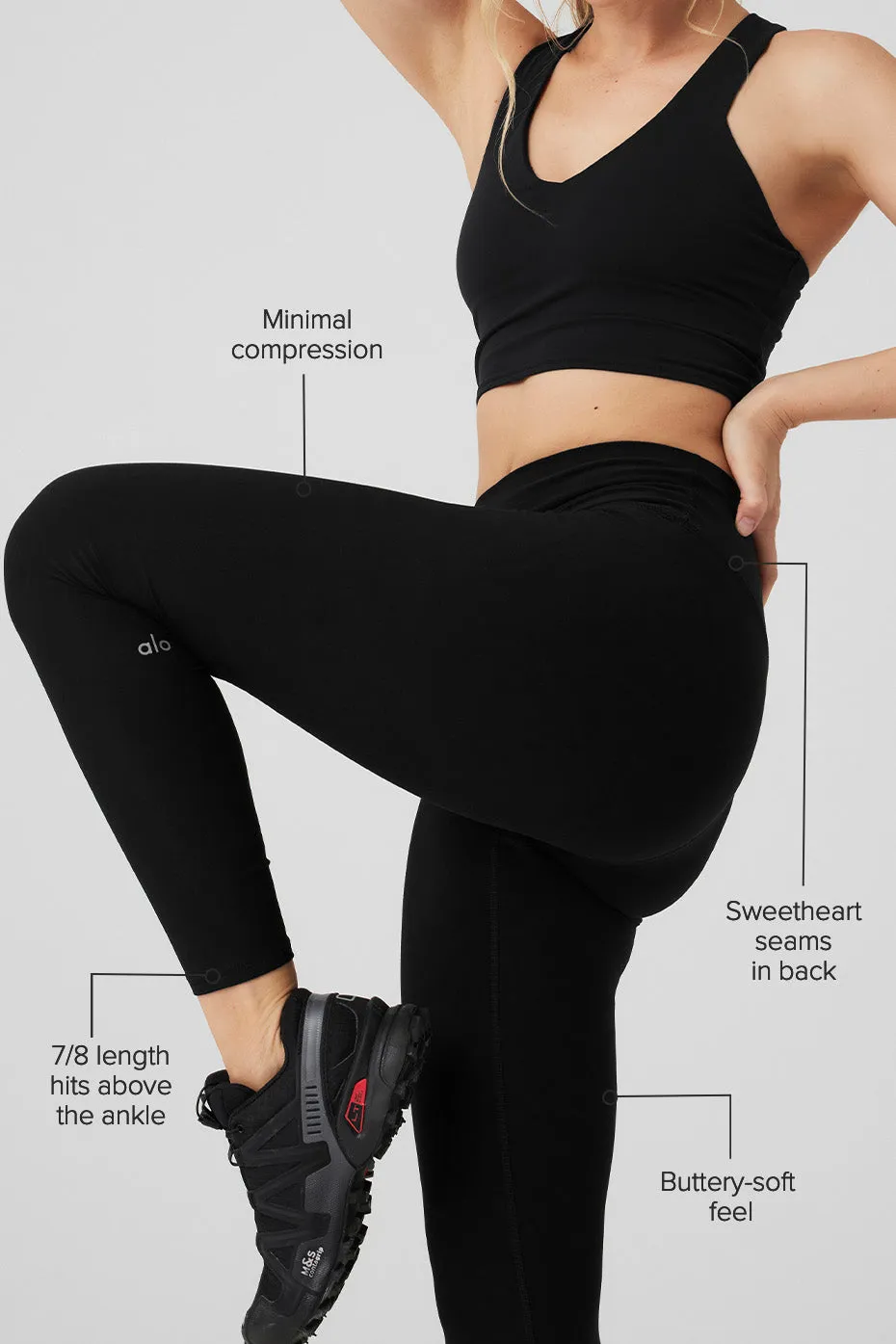 Alosoft High-Waist 7/8 Highlight Legging - Black sold by Alo Yoga product image thumbnail 2