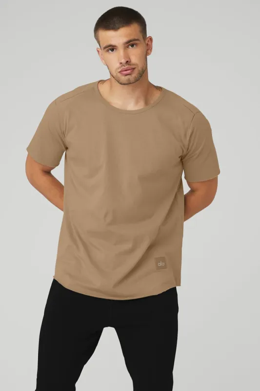 Society Crewneck Tee - Gravel sold by Alo Yoga