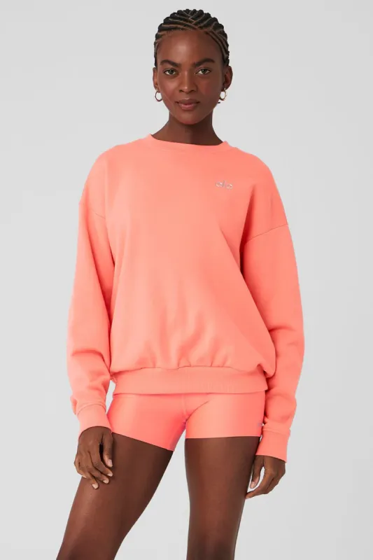 Accolade Crew Neck Pullover - Candy Orange sold by Alo Yoga