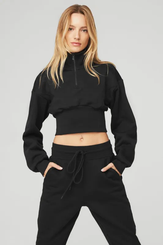 Vixen Fleece 1/4 Zip - Black sold by Alo Yoga