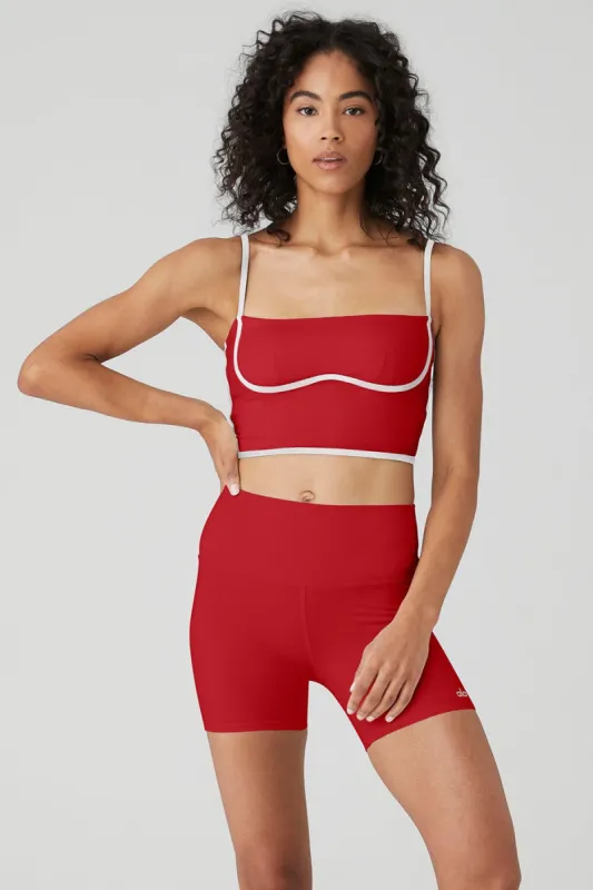 Airbrush Streamlined Bra Tank - Classic Red/White sold by Alo Yoga