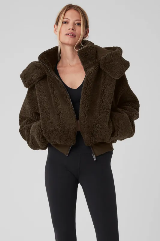 Foxy Sherpa Jacket - Espresso sold by Alo Yoga