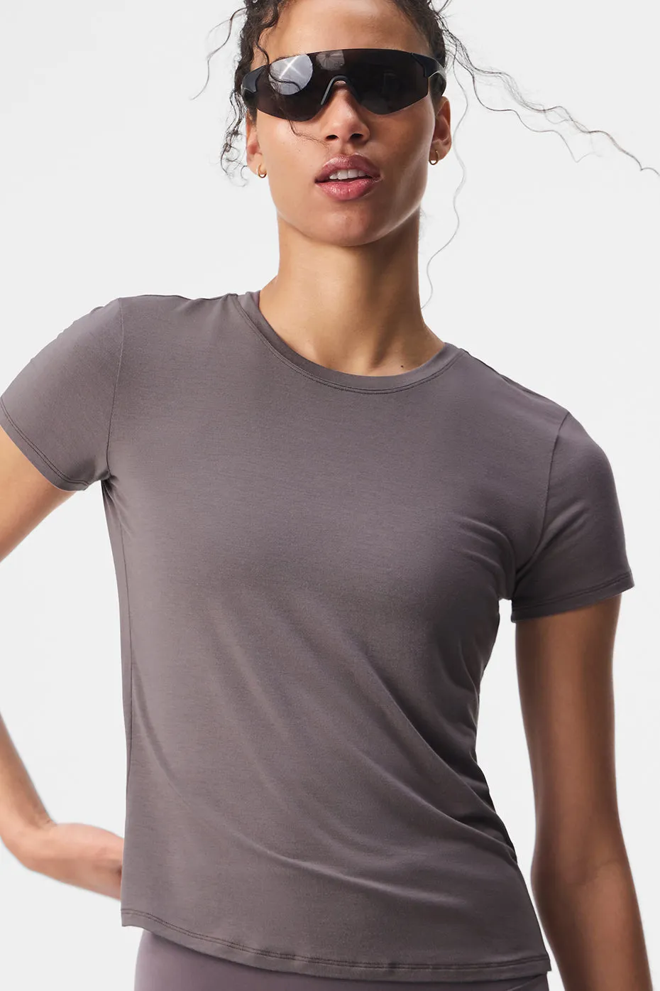 All Day Short Sleeve - Raisinette sold by Alo Yoga product image thumbnail 4