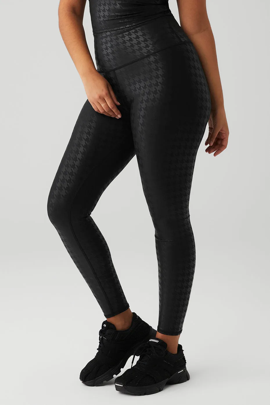 Airlift High-Waist Glimmer Houndstooth Legging - Black sold by Alo Yoga product image thumbnail 3