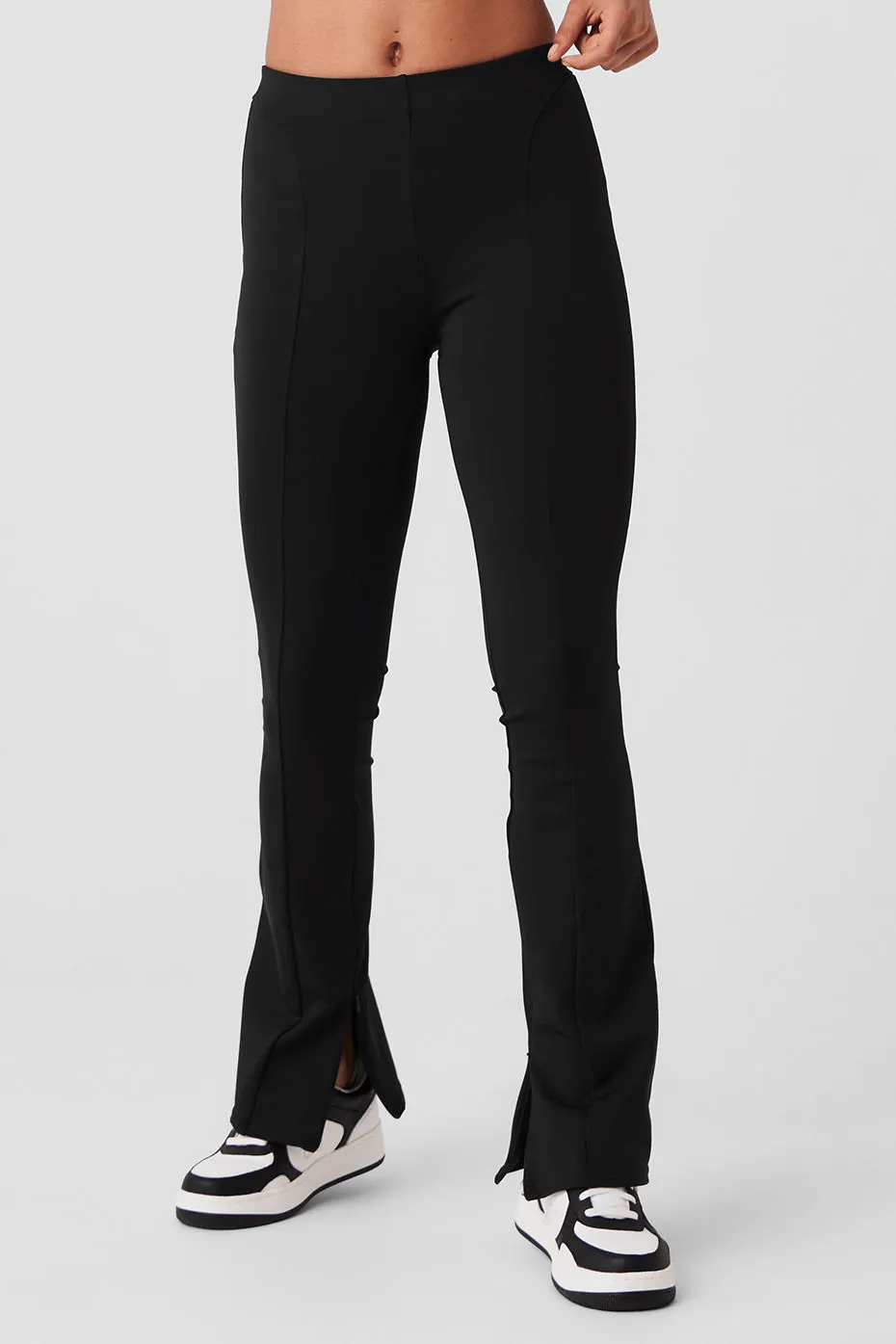 High-Waist 7/8 Zip It Flare Legging - Black sold by Alo Yoga
