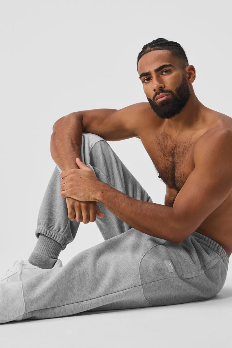 Make Waves Sweatpant - Athletic Heather Grey Tonal sold by Alo Yoga