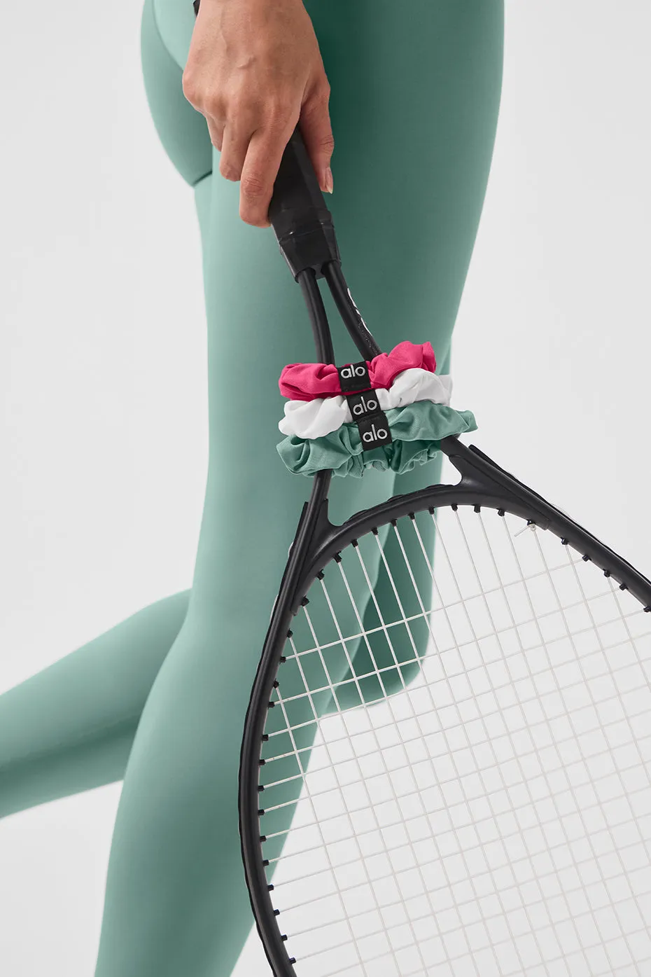 Fresh Mini Scrunchie 3-Pack - Pink Summer Crush/White/Botanical Green sold by Alo Yoga product image thumbnail 3