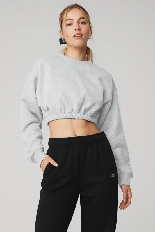 Devotion Crew Neck Pullover - Athletic Heather Grey sold by Alo Yoga