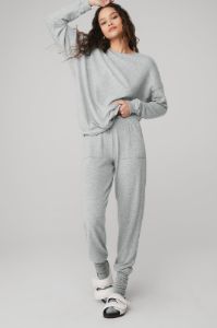 Soho Pullover & Soho Sweatpant Set - Athletic Heather Grey sold by Alo Yoga