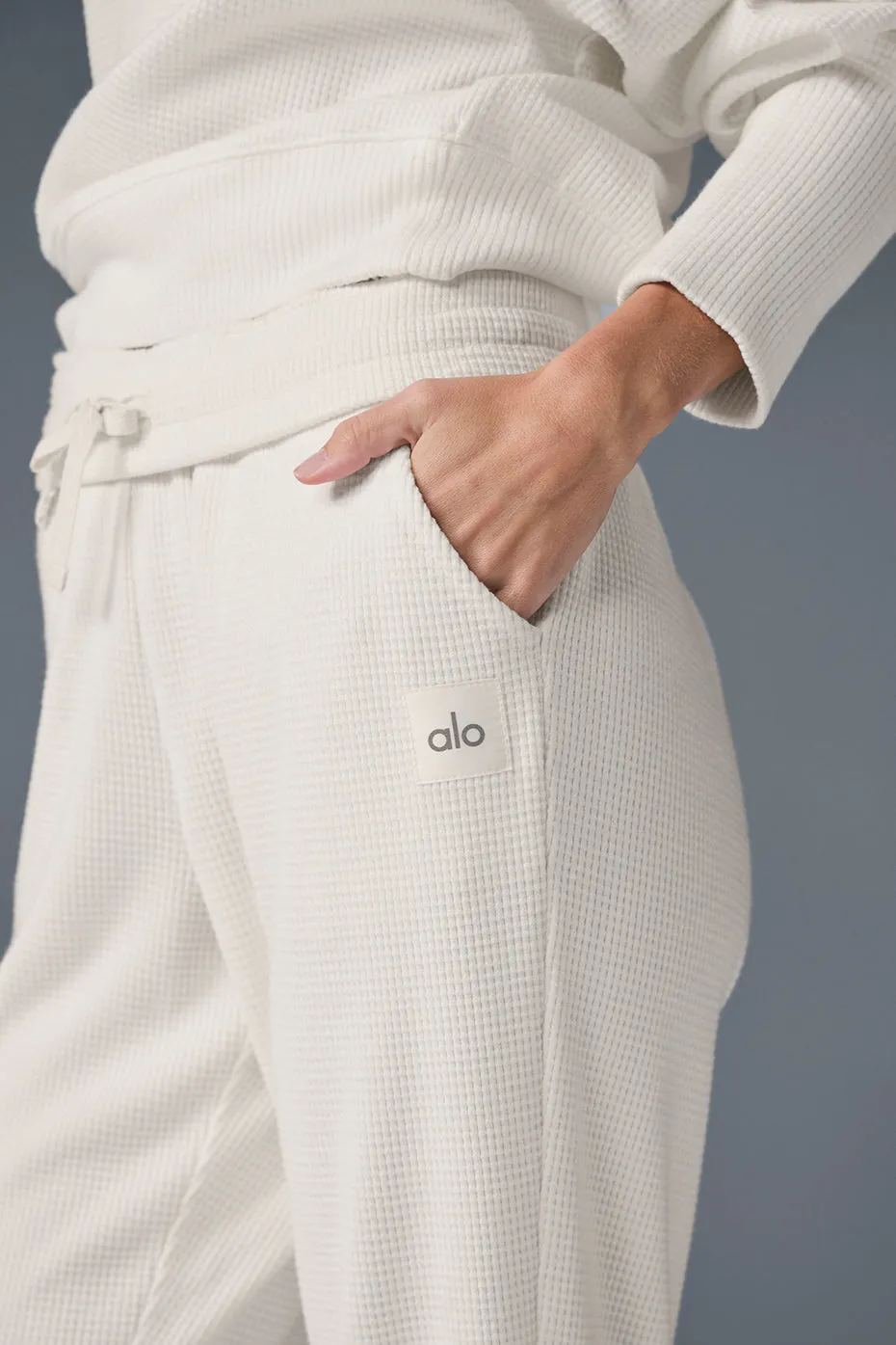 Waffle Weekend Escape Jogger - Ivory sold by Alo Yoga product image thumbnail 3