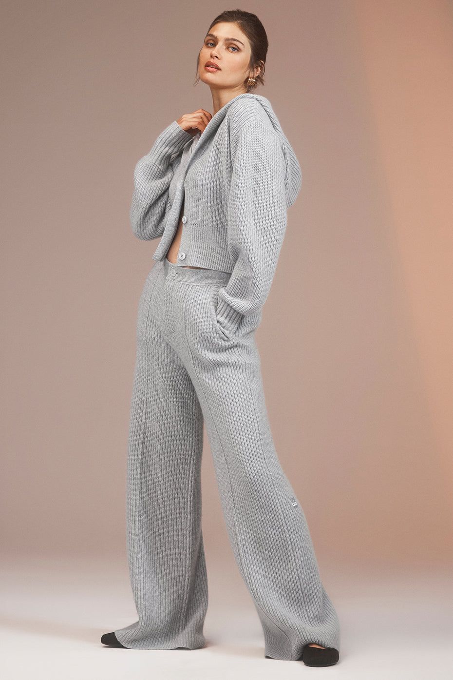 Cashmere Ma Cherie Cardigan - Light Heather Grey sold by Alo Yoga product image thumbnail 4