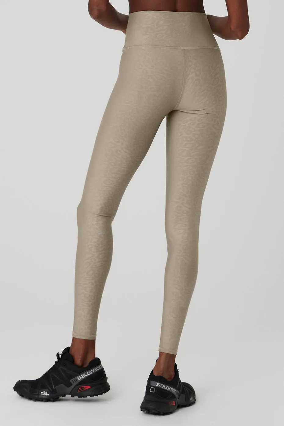 Airlift High-Waist Leopard Debossed Legging - Gravel sold by Alo Yoga product image thumbnail 3