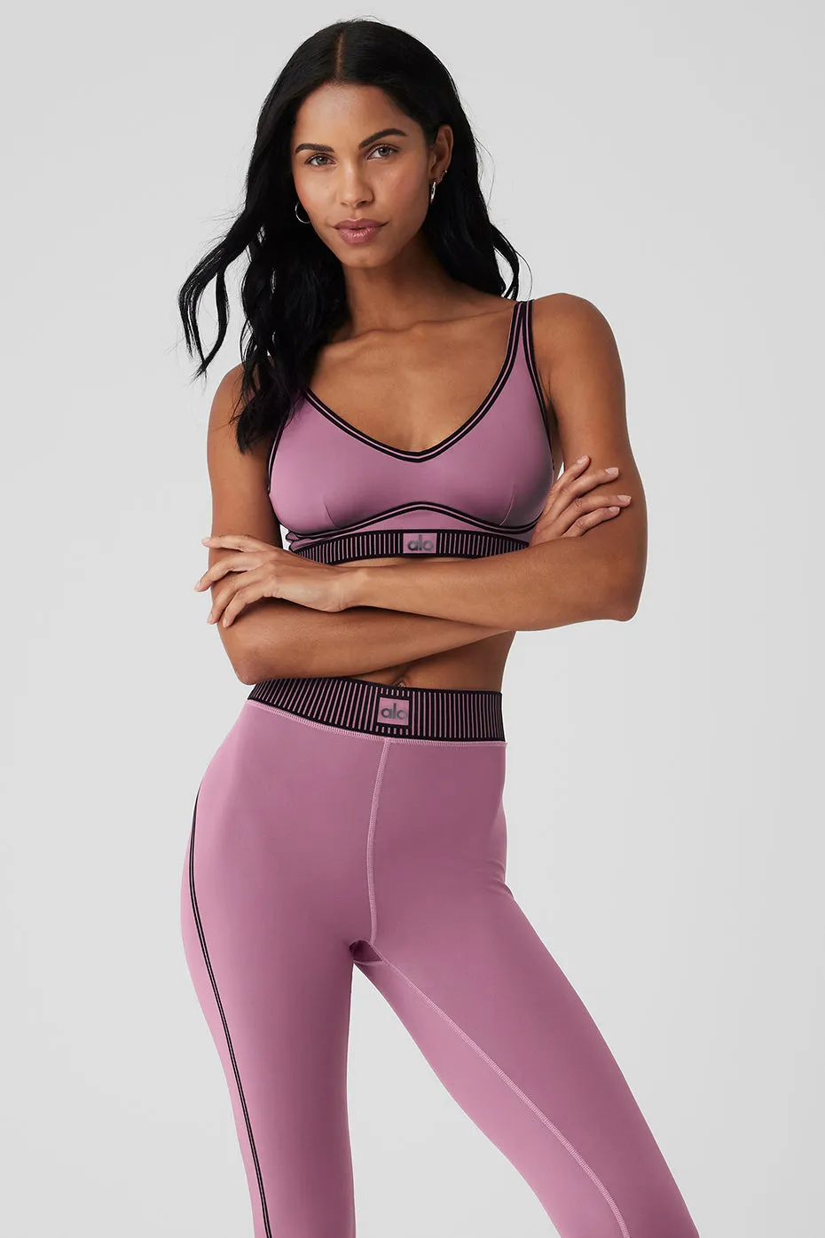 Alo Yoga セットアップ ピンク XS Airlift Line Up Airlift Line Up Bra - Black | ALO