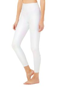 7/8 High-Waist Alo Brilliance Luminance Legging - White Oil Slick sold by Alo Yoga