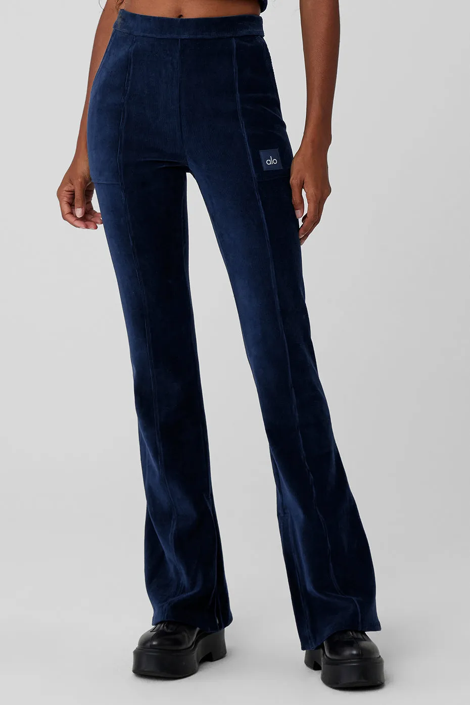 Micro Corduroy High-Waist Winter Break Flare Pant - Navy sold by Alo Yoga
