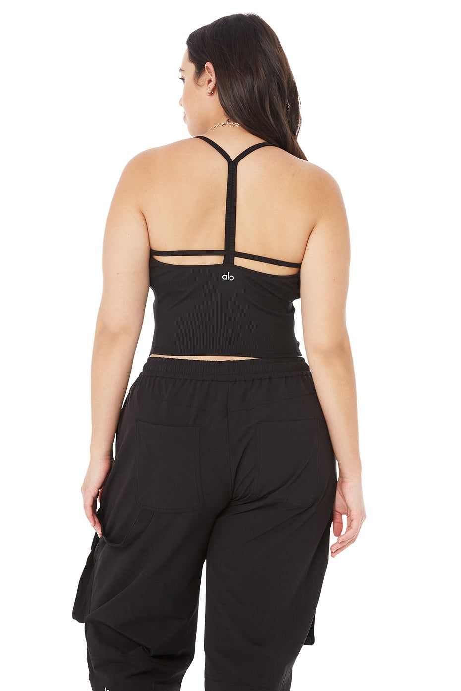 Alosoft Ribbed Crop Calm Tank - Black sold by Alo Yoga product image thumbnail 5