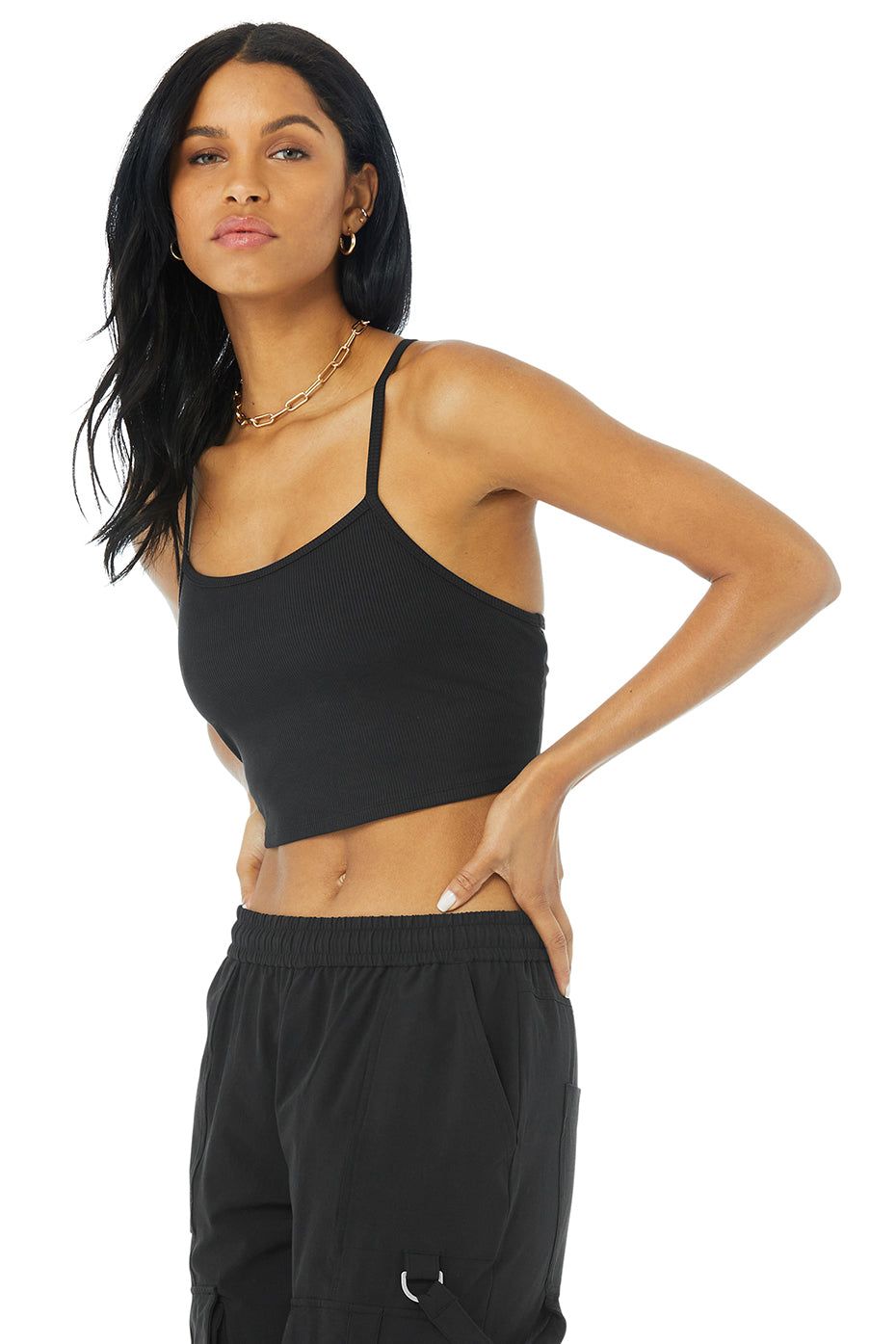 Alosoft Ribbed Crop Calm Tank - Black sold by Alo Yoga product image thumbnail 3