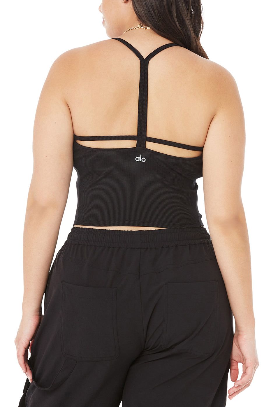 Alosoft Ribbed Crop Calm Tank - Black sold by Alo Yoga product image thumbnail 7