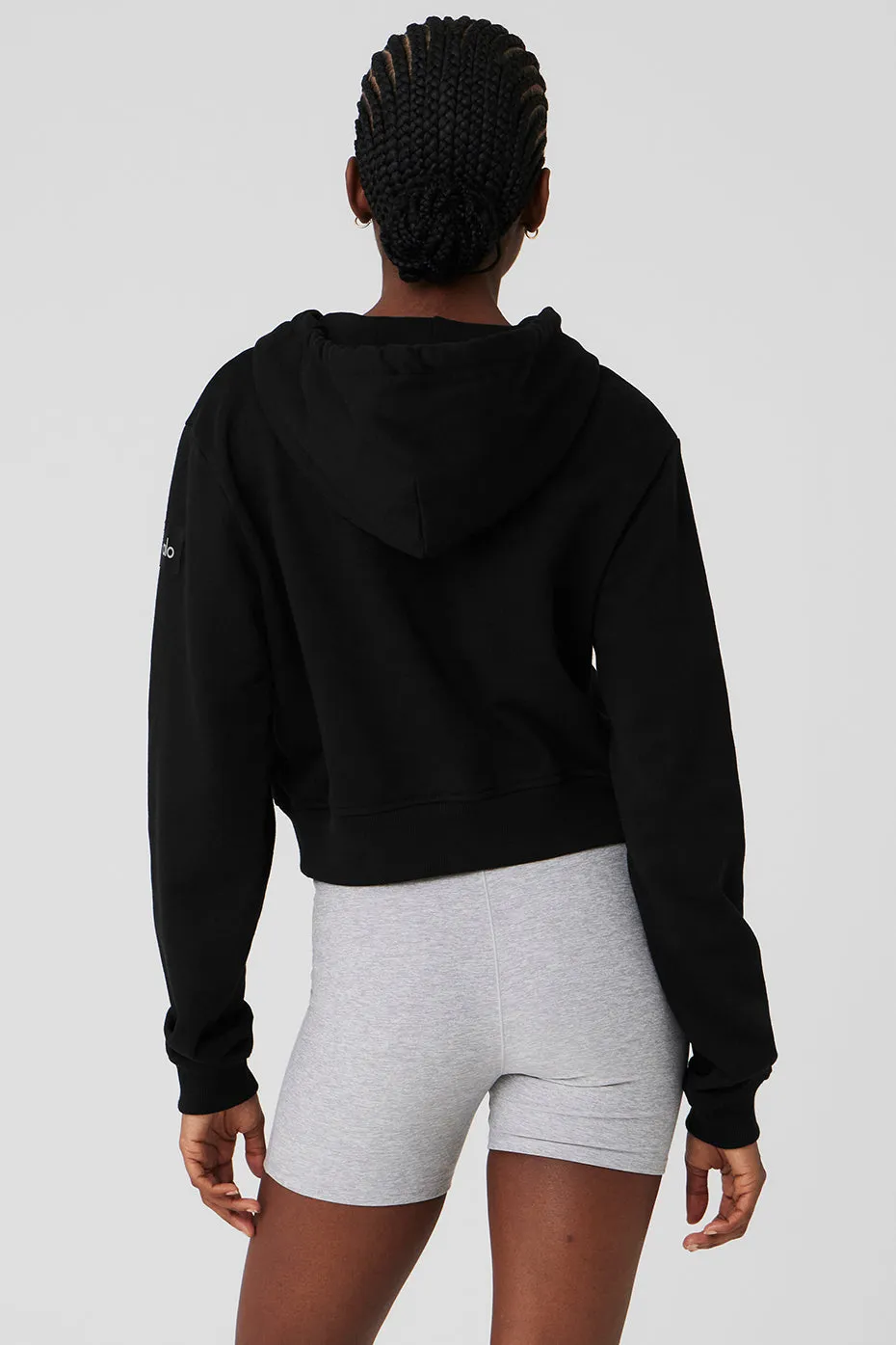 Routine Cropped Zip Hoodie - Black sold by Alo Yoga product image thumbnail 3