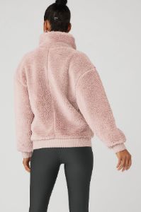 Sherpa Varsity Jacket - Dusty Pink sold by Alo Yoga