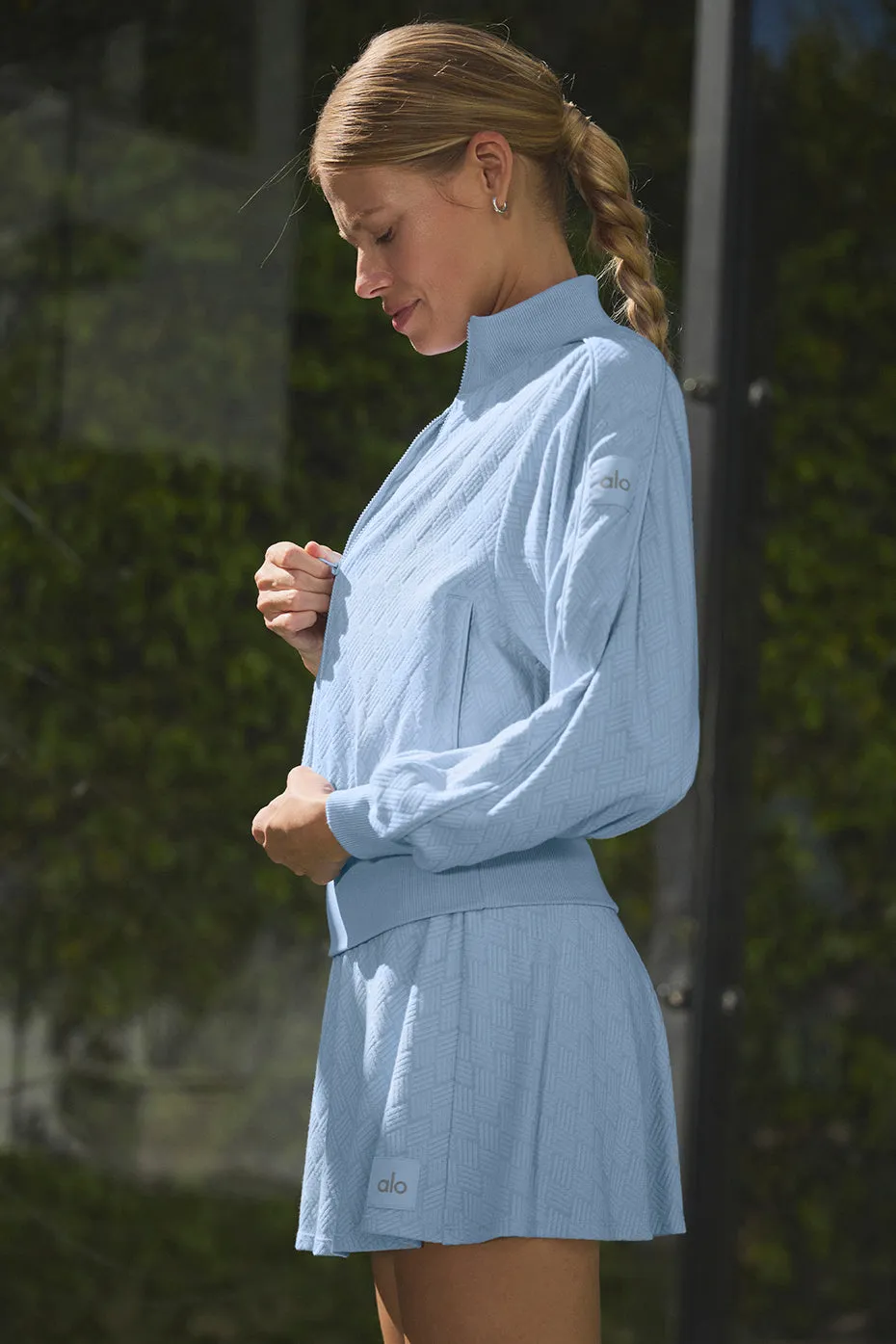 Cropped Doubles Only Full Zip Jacket - Seashell Blue sold by Alo Yoga product image thumbnail 3