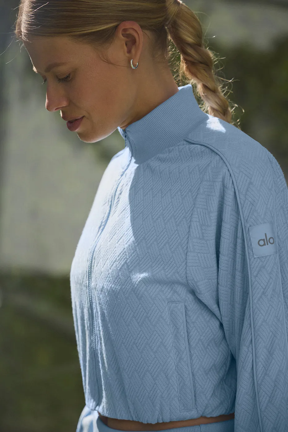 Cropped Doubles Only Full Zip Jacket - Seashell Blue | Parallel