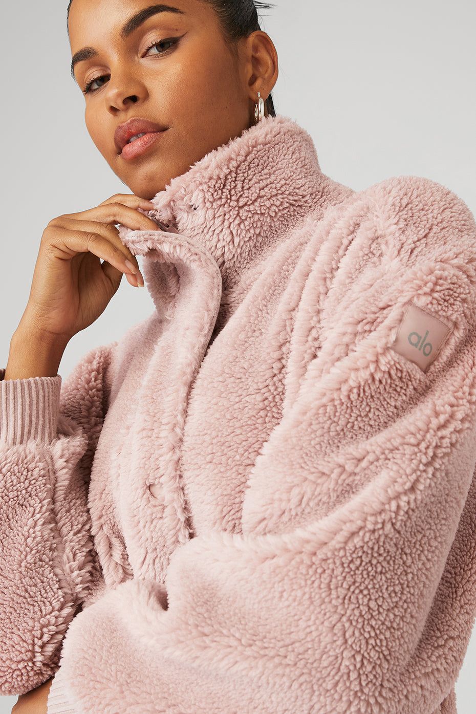 Sherpa Varsity Jacket - Dusty Pink sold by Alo Yoga product image thumbnail 4