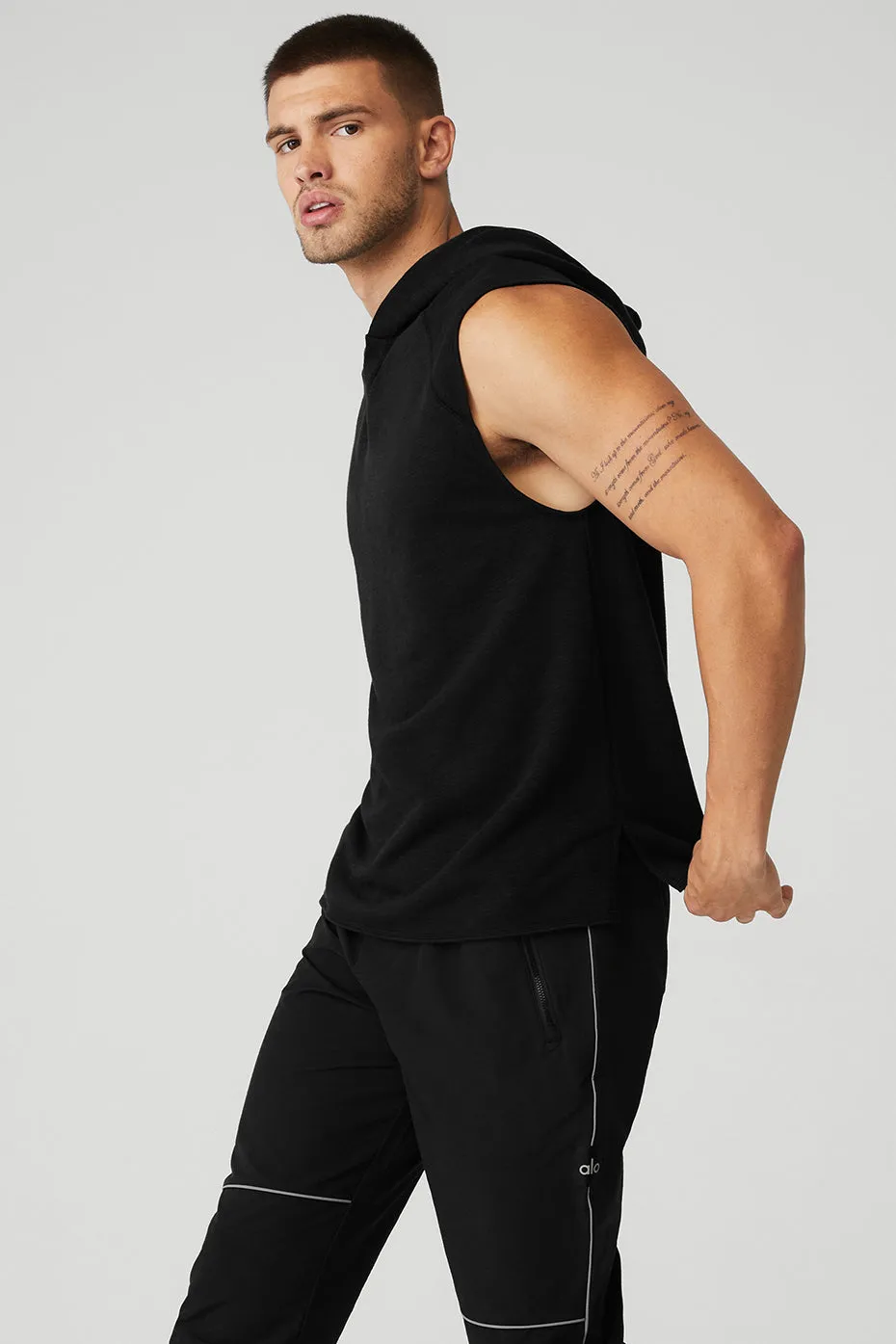 Qualifier Sleeveless Hoodie - Black Slub sold by Alo Yoga product image thumbnail 3