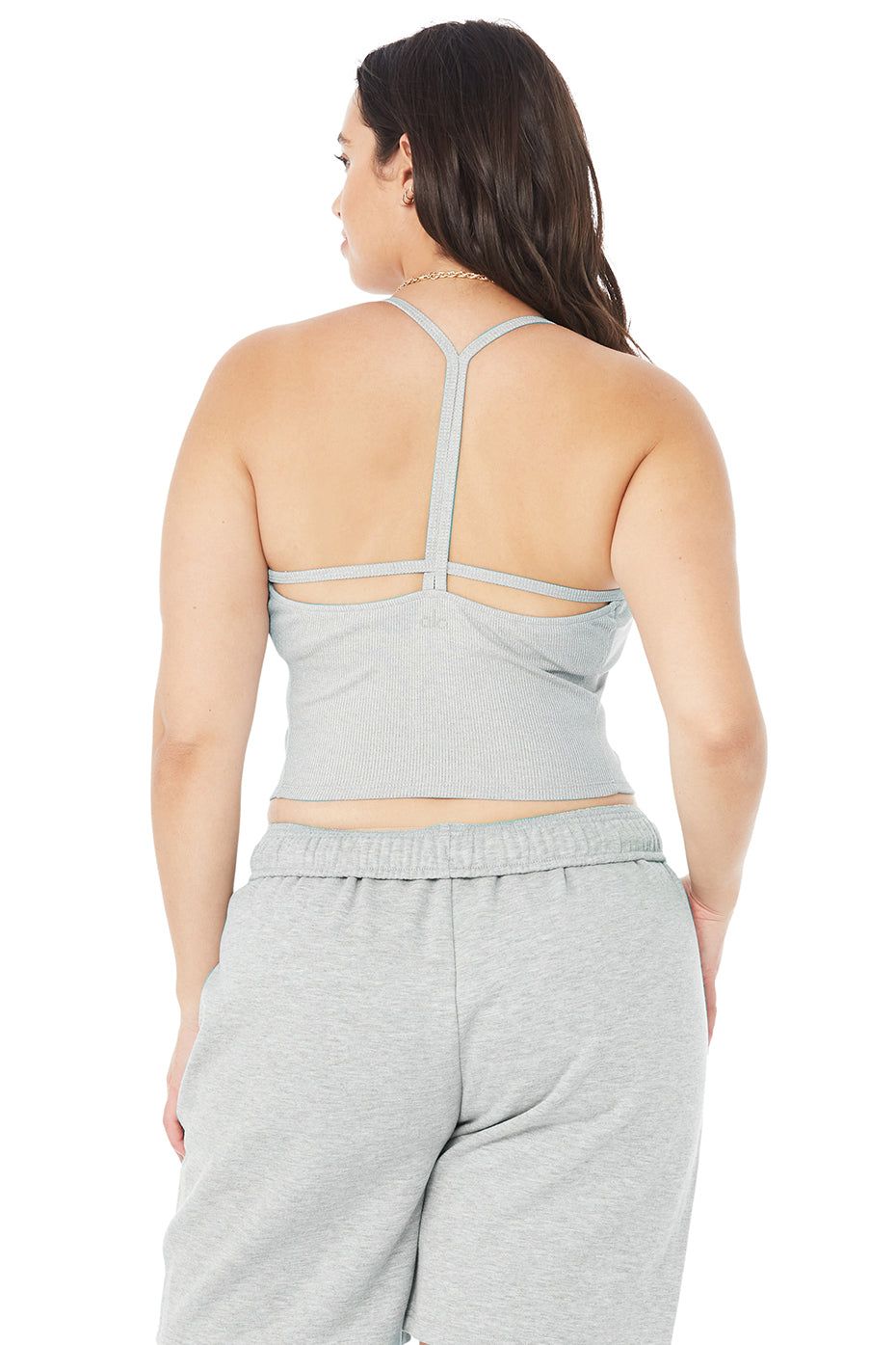 Alosoft Ribbed Crop Calm Tank - Athletic Heather Grey sold by Alo Yoga product image thumbnail 5