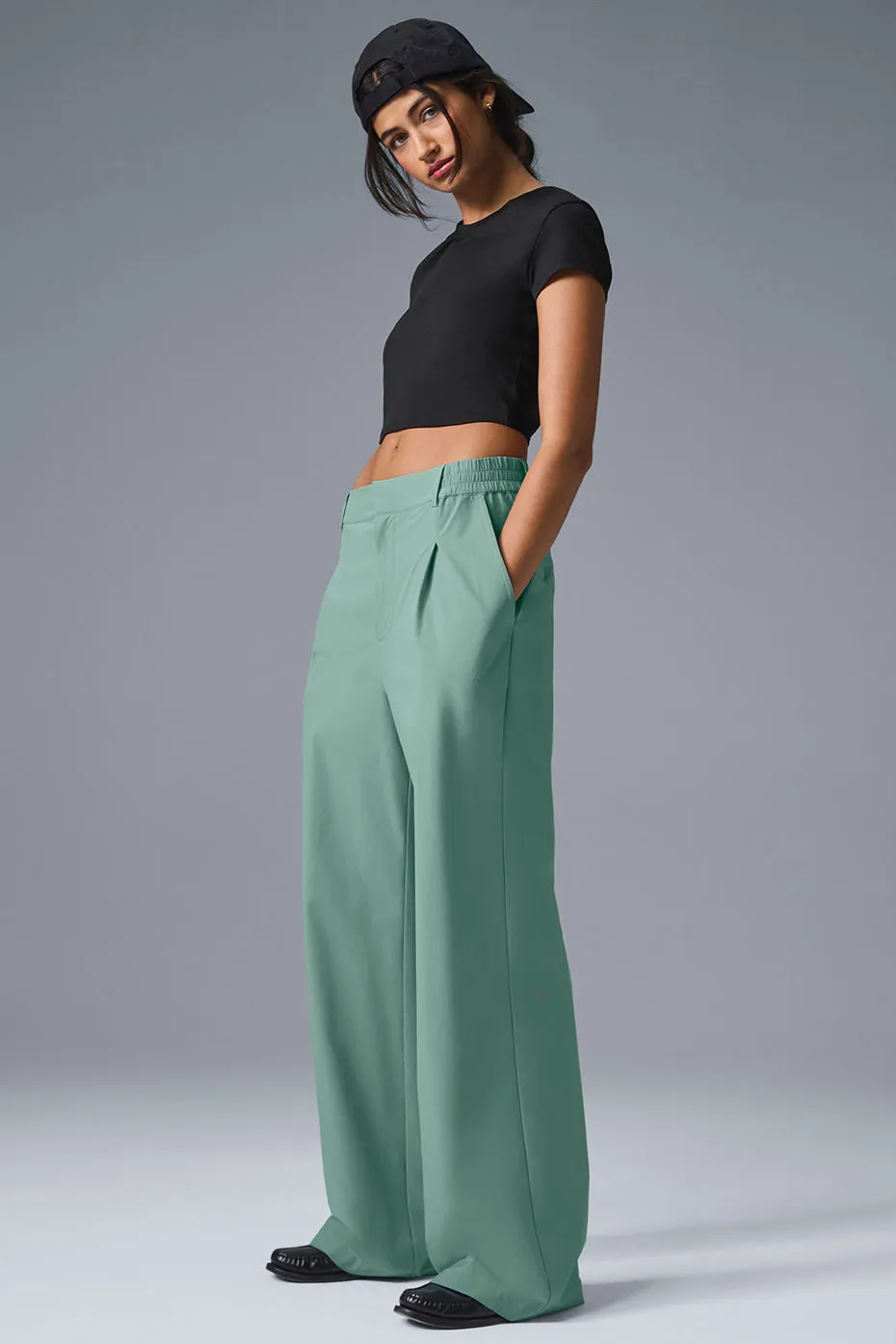 High-Waist Pursuit Trouser (Regular) - Botanical Green sold by Alo Yoga