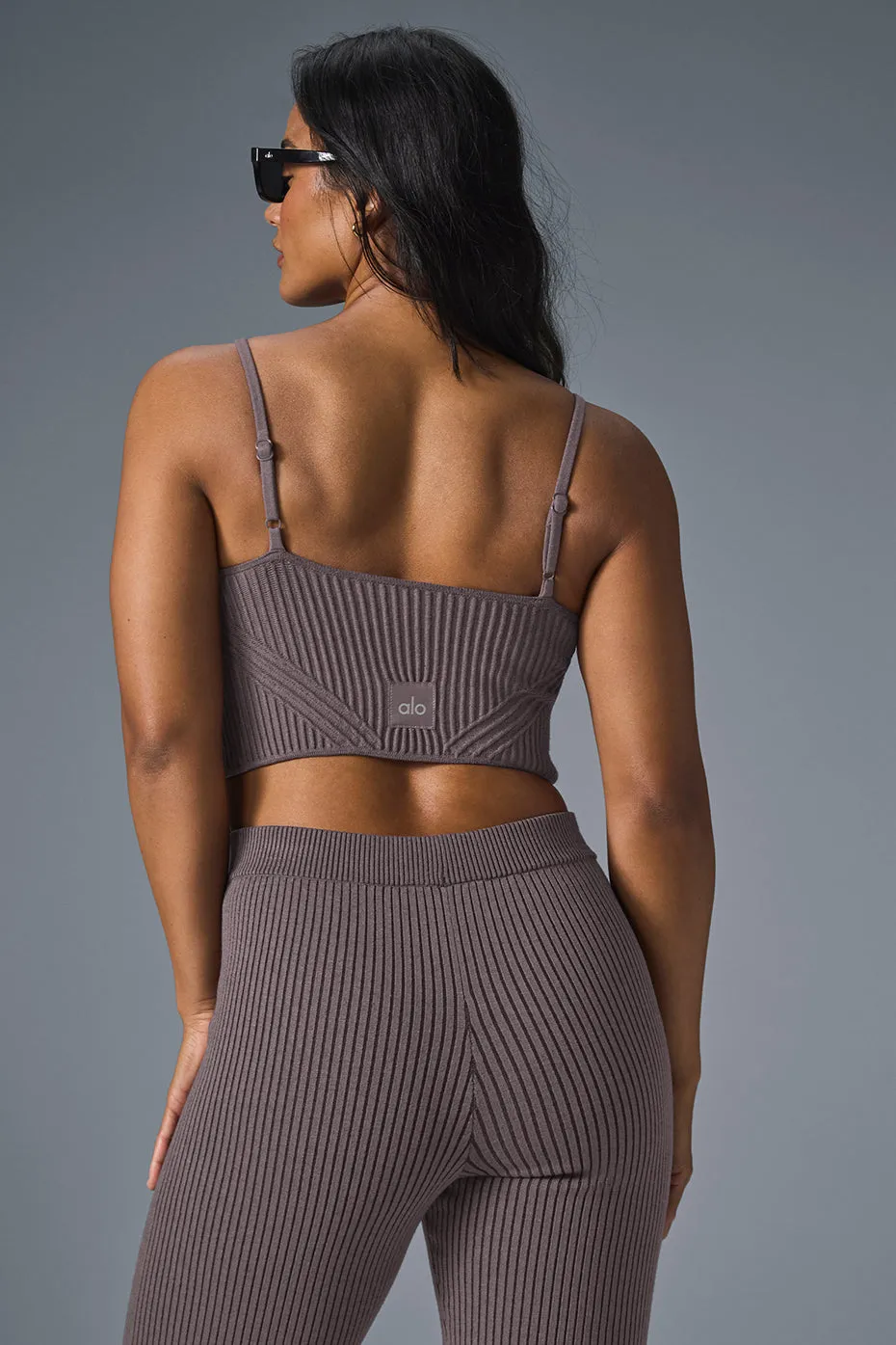 Denim Knit Garter Tank - Raisinette/Black sold by Alo Yoga product image thumbnail 4