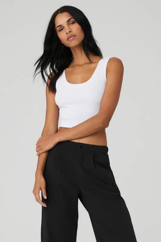 Ribbed Wellness Tank - White sold by Alo Yoga