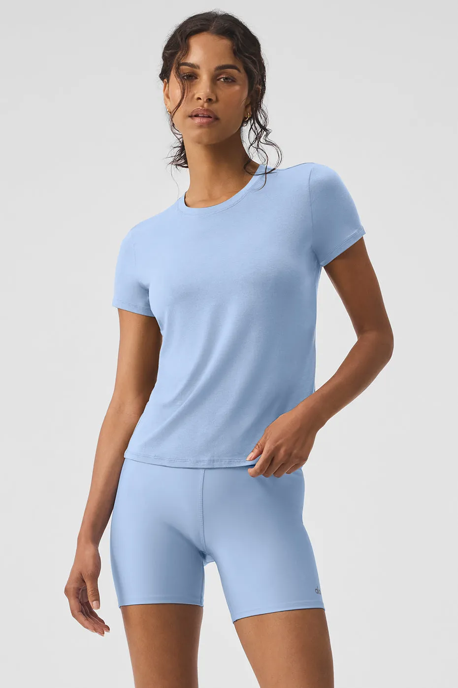 All Day Short Sleeve - Seashell Blue sold by Alo Yoga