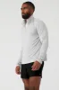Conquer 1/4 Zip Reform Long Sleeve - Athletic Heather Grey sold by Alo Yoga