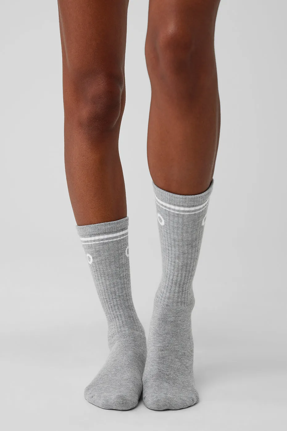 Unisex Throwback Sock - Athletic Heather Grey/White sold by Alo Yoga product image thumbnail 2