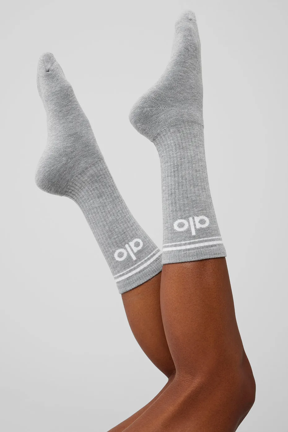 Unisex Throwback Sock - Athletic Heather Grey/White sold by Alo Yoga product image thumbnail 3