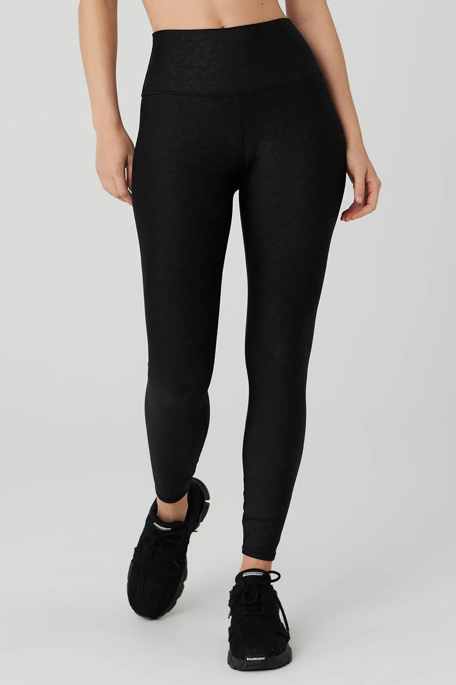 Airlift High-Waist Leopard Debossed Legging - Black sold by Alo Yoga