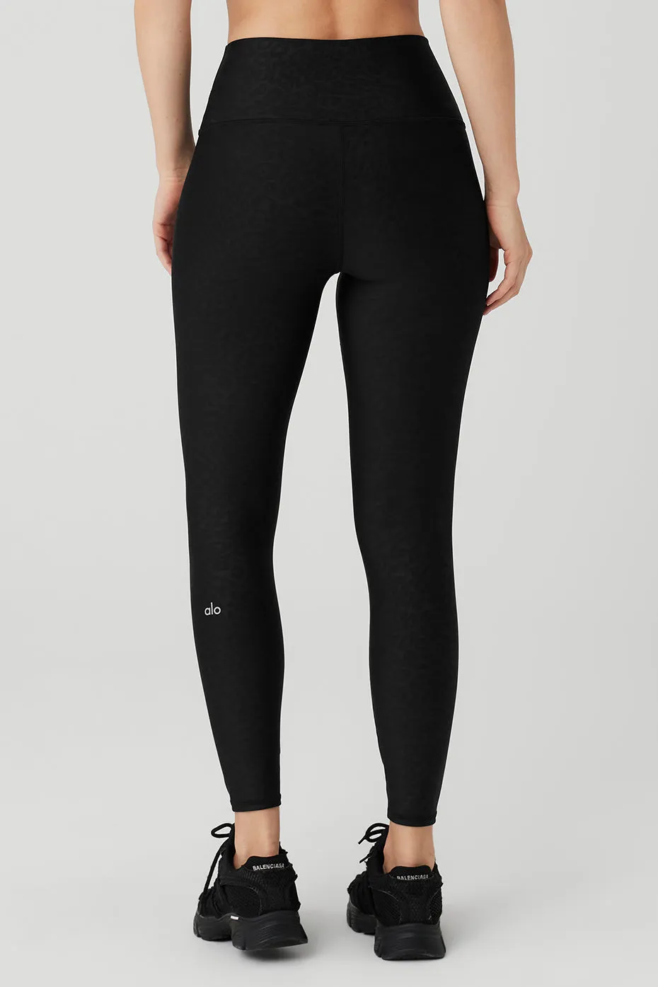 Airlift High-Waist Leopard Debossed Legging - Black sold by Alo Yoga product image thumbnail 3