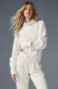 Waffle Weekend Escape Mock Neck Long Sleeve - Ivory sold by Alo Yoga
