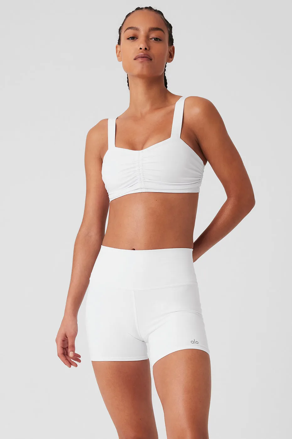 Airbrush Cinch Bra - White sold by Alo Yoga