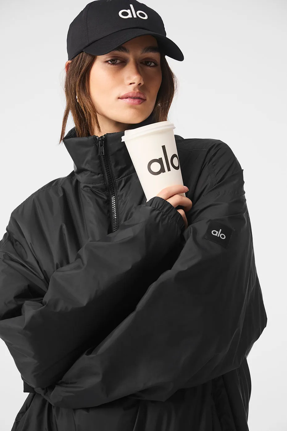 Latitude Light Weight 1/2 Zip Pullover Jacket - Black sold by Alo Yoga product image thumbnail 2