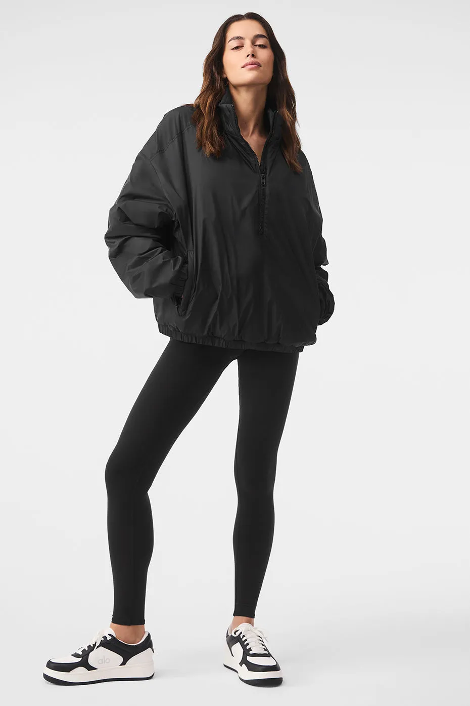 Latitude Light Weight 1/2 Zip Pullover Jacket - Black sold by Alo Yoga